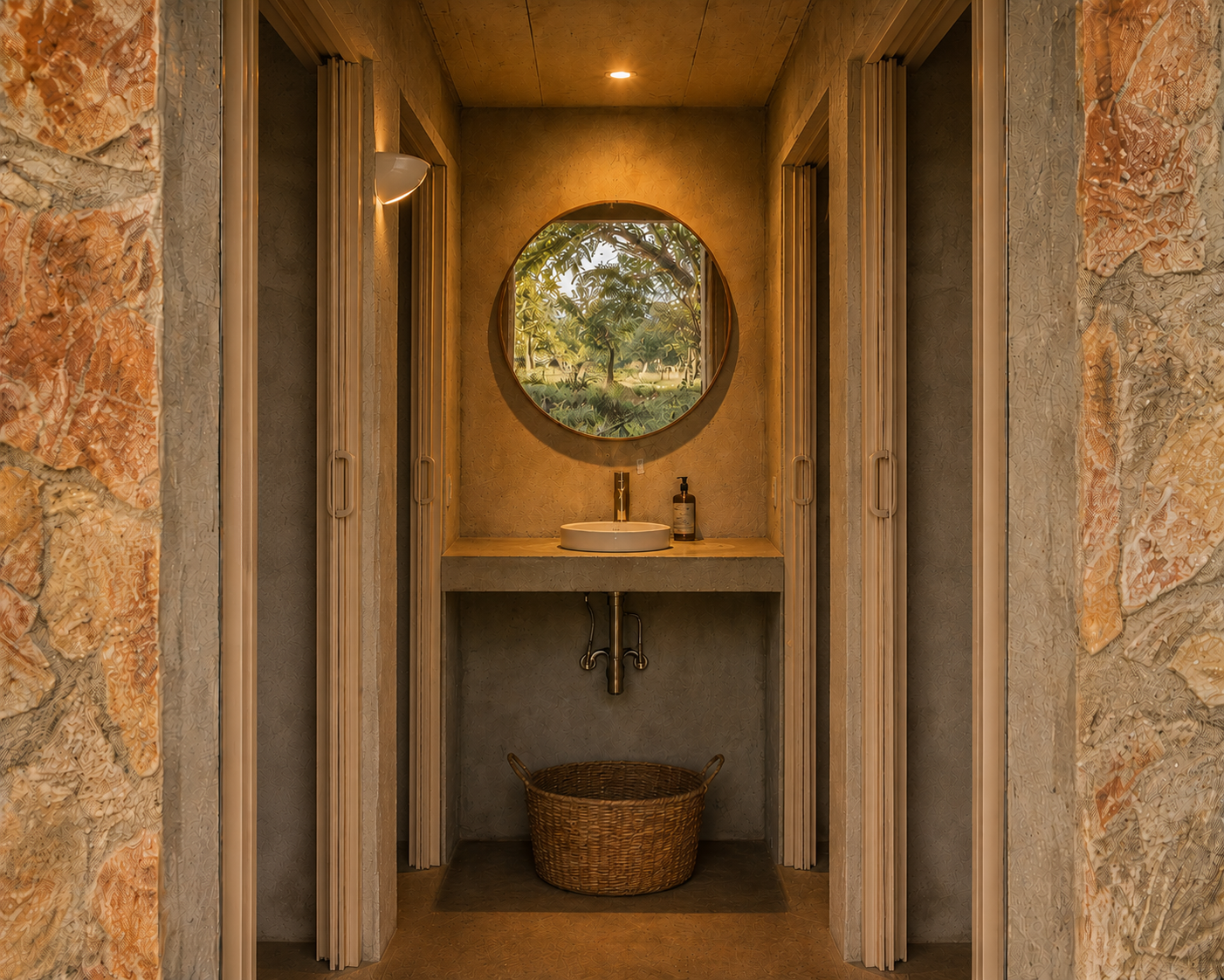 Shared outdoor shower